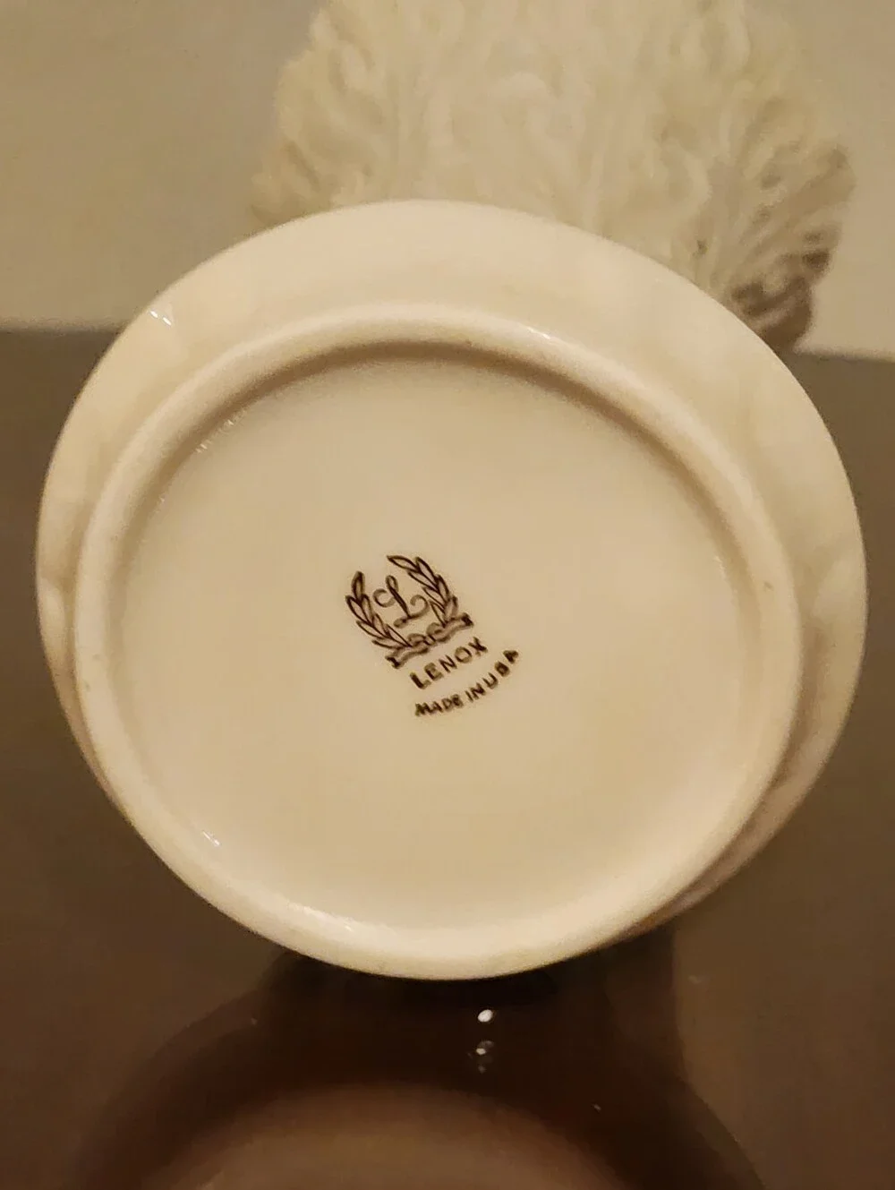 Lenox Ivory Porcelain Embossed Floral Scalloped Vase Made in USA